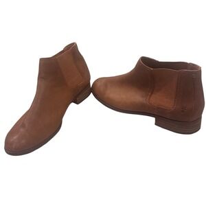 Frye Sacha Chelsea Cognac Leather Ankle Boots 3475030-COG Womens 8.5M preloved